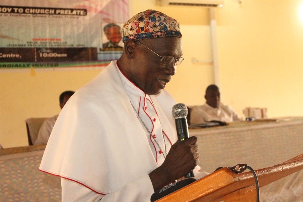 Archbishop Kpiebaya addressing guests at the launch